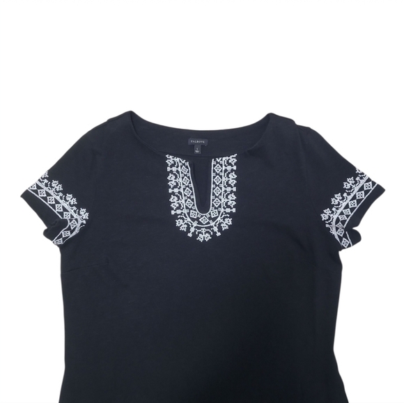 Talbots Embroidered Dress Black White Size Large - Picture 6 of 16